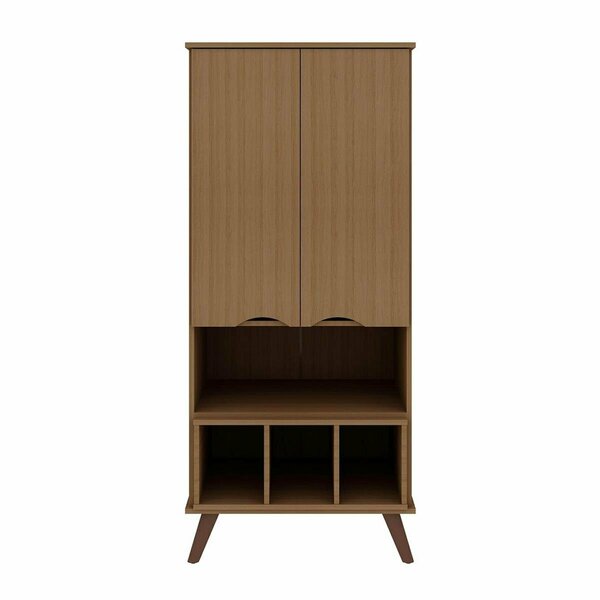 Designed To Furnish Hampton Display Cabinet 6 Shelves & Solid Wood Legs in Maple Cream, 60.7 x 26.77 x 21.26 in. DE2433057